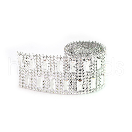 Plastic Sparkling Flower Shape Mesh Wrap Roll DIY-E015-42B-01-1