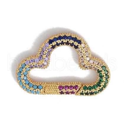 Rack Plating Brass Micro Pave Cubic Zirconia Twister Clasps KK-NH0002-05G-02-1