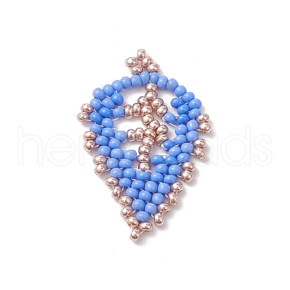 Seed Beads Beaded Charms PALLOY-MZ00285-04-1