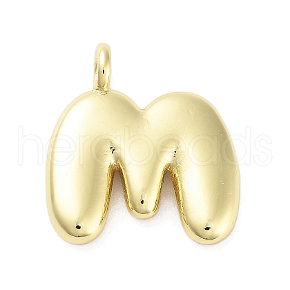 Rack Plating Brass Balloon Letter Pendants KK-C050-01G-M-1