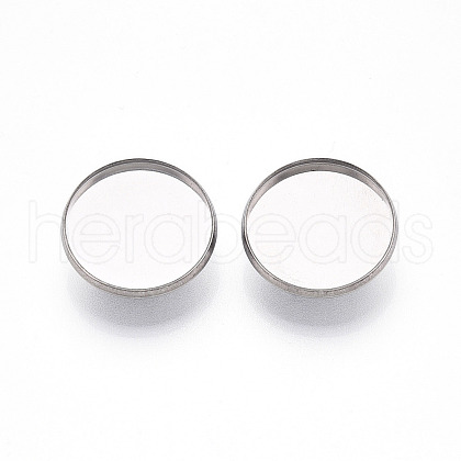 304 Stainless Steel Brooch Cabochon Settings STAS-E547-08D-P-1