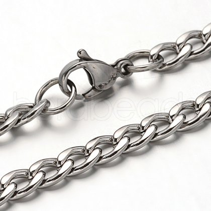 Non-Tarnish 304 Stainless Steel Curb Chain Necklace NJEW-I065-35-1