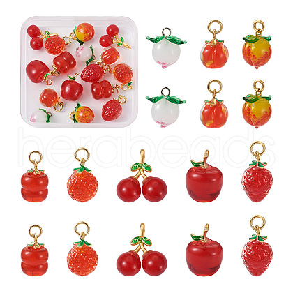Spritewelry 16Pcs 8 Style Handmade Lampwork Pendants LAMP-SW0001-01-1