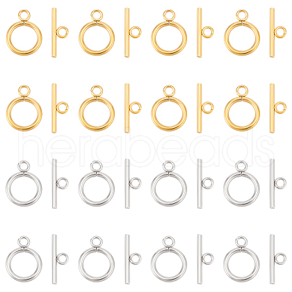 Unicraftale 304 Stainless Steel Ring Toggle Clasps STAS-UN0002-21-1