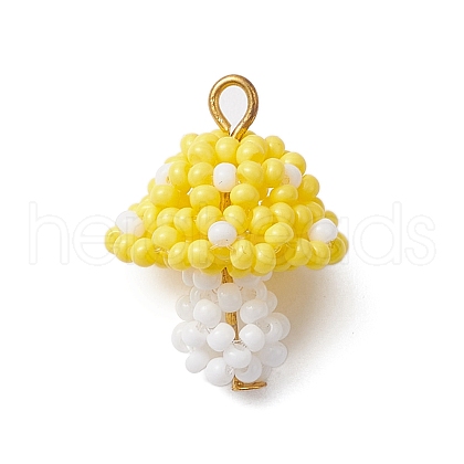 Seed Beads Beaded Charms PALLOY-MZ00339-02-1
