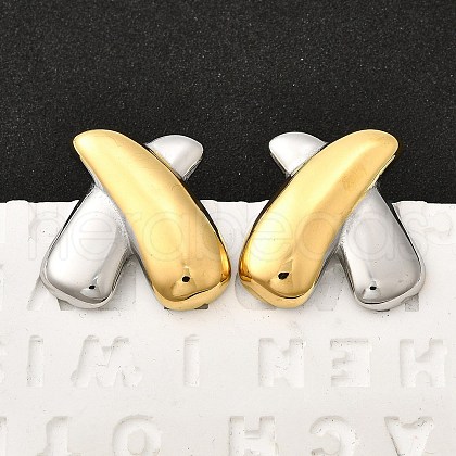 304 Stainless Steel Stud Earrings EJEW-D308-02PG-1