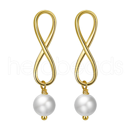 Infinite 925 Sterling Silver Stud Earrings EJEW-P231-33G-1