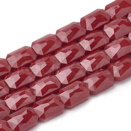 Opaque Solid Color Glass Beads Strands GLAA-N032-04E-1