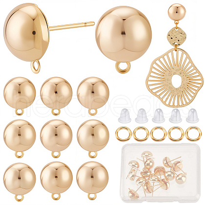 CREATCABIN 20Pcs Brass Stud Earring Findings DIY-CN0002-45-1