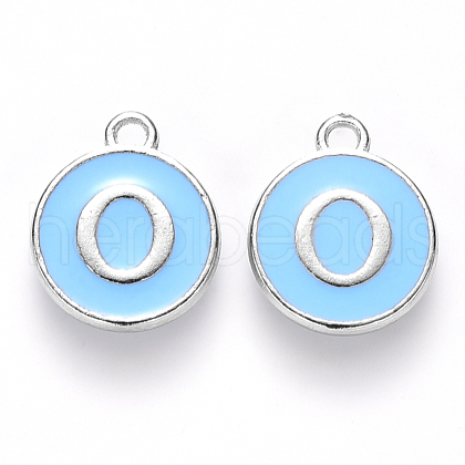 Platinum Plated Alloy Enamel Charms X-ENAM-S118-04O-P-1