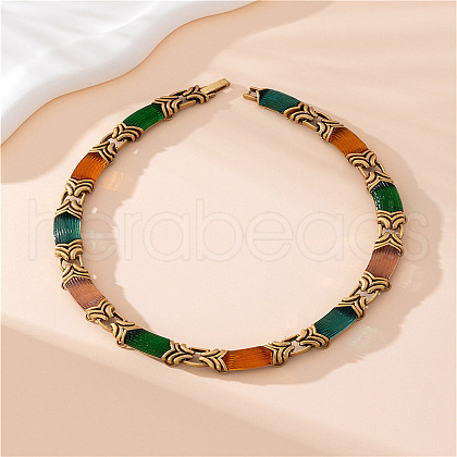 Alloy & Acrylic Hexagon Link Chain Necklaces for Women FS-WG120DF-02-1