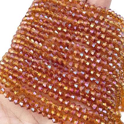 Transparent Electroplate Glass Beads Strands EGLA-A039-T3mm-UA09-1