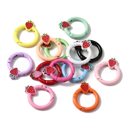Spray Painted Alloy Spring Gate Rings PALLOY-R141-04-1