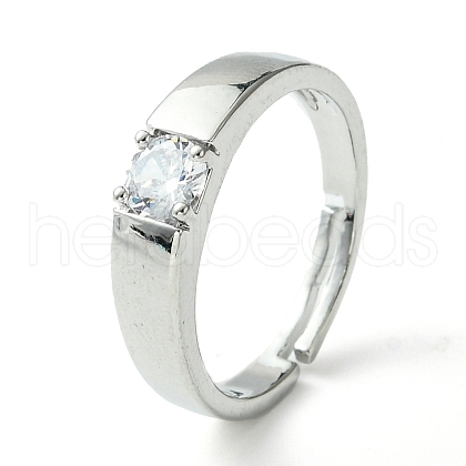 Mother's Day Rings Bass Micro Pave Cubic Zirconia Ring RJEW-Z033-22A-1